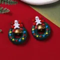 Style 8# Green Wreath with Gingerbread Man & Bell / 2.2*2.7cm
