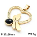Gold Base with Black Gem (KP40718-K) / Pendant Only (Without Chain)