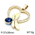 Gold Base with Blue Gem (KP40720-K) / Pendant Only (Without Chain)