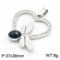 Silver Base with Black Gem (KP40721-K) / Pendant Only (Without Chain)