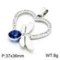 Silver Base with Blue Gem (KP40722-K) / Pendant Only (Without Chain)