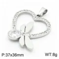 Silver Base with White Gem (KP119868-K) / Pendant Only (Without Chain)