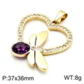 Gold Base with Purple Gem (KP119870-K) / Pendant Only (Without Chain)