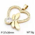 Gold Base with White Gem (KP119871-K) / Pendant Only (Without Chain)
