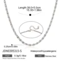 S-shaped Interwoven Chain (JDN0305315-S) / 39cm+5cm / Silver