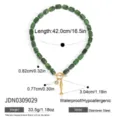 Green Fish Pendant Beaded Necklace (JDN0309029)