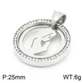 Jungfrau Maria Gebet Runder Stil (KP56384-K) / Anhänger Ohne Kette / Silber