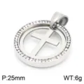 Hohlkreuz Runder Stil (KP56386-K) / Anhänger Ohne Kette / Silber