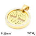 Hohlbaum des Lebens Runder Stil (KP56392-K) / Anhänger Ohne Kette / Gold