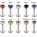 1.2mm Gauge 6mm Length 2mm Gem / AB Color
