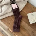 One Size / Chocolate Brown - French Pattern