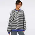 S / Tops / Royal Blue Trim & Black/White Stripes