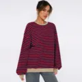 S / Tops / Khaki Trim & Red/Navy Stripes