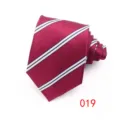 Wine Red Double White Blue Striped Style (019)