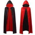 120cm / Doble Capa Con Capucha / Bloque de Color Rojo y Negro