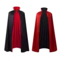 120cm / Doble Capa Cuello Alto / Bloque de Color Rojo y Negro