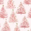 Pink Trees Gold Decor / 43x300cm Roll