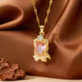Square Butterfly Pendant (X09097) / Gold