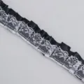 Negro 030# / Cinta de Poliéster 2.5cm + 2m Encaje / Negro