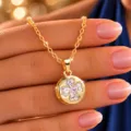 Pendentif Trèfle Rond (DZ15463) / Or
