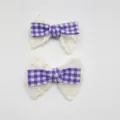 Geruite Strik Accessoire (Zonder Klem) (5) / Paars