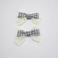 Geruite Strik Accessoire (Zonder Klem) (5) / Grijs