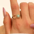Sonne Mond Offener Ring / Altgold