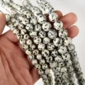 6mm (Approx. 60 Pieces) / Natural Dalmatian Stone