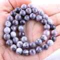 6mm (Approx. 60 Pieces/String) / Natural Purple Plum Wood Grain Stone