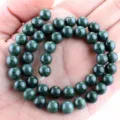6mm (Approx. 60 Pieces/String) / Natural Dark Green Jade