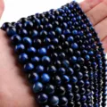 6mm (Approx. 60 Pieces/String) / Treated Lapis Blue Tiger Eye