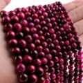 6mm (Approx. 60 Pieces/String) / Treated Rose Red Tiger Eye