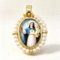 Vintage Painted Icon Pendant (Pendant 8) / Single Piece (33x22mm)