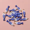 Style de Poisson Bleu Foncé (AL2-263) / 19x5mm