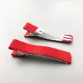 Κλιπ 3.5cm με Μισή Επένδυση Κορδέλας / Κόκκινο