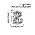 Silver 316L stainless steel bubble letter B charm pendant with a top loop, shown on white background - Letter B / Steel