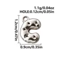 Polished silver 316L stainless steel bubble letter C charm with a small top hanging loop - Letter C / Steel