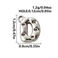 Shiny 316L stainless steel bubble letter D charm with a hanging loop and raised, perforated design - Letter D / Steel