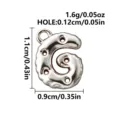 Silver-tone 316L stainless steel bubble-style number 6 charm pendant with a small top loop - Letter G / Steel