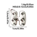 Silver-tone bubble letter H charm with a smooth polished surface and round top loop - Letter H / Steel