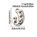 Silver-tone bubble letter charm with raised rounded details, top loop and small attachment holes - Letter J / Steel
