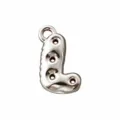 Silver-tone 316L stainless steel puffy letter L charm with multiple holes for DIY jewelry - Letter L / Steel