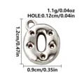 316L stainless steel bubble-style number zero pendant, polished silver tone with a top loop - Letter O / Steel