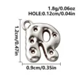 Silver 316L stainless steel bubble letter R charm pendant with a smooth, raised finish - Letter R / Steel