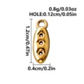 Gold-tone 316L stainless steel bubble letter charm with three round details for DIY jewelry - Letter I / Gold