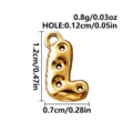 Gold-tone 316L stainless steel bubble letter L charm pendant on a clean white background - Letter L / Gold