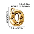 Gold-tone bubble letter O pendant charm in 316L stainless steel with a small hanging loop at the top - Letter O / Gold