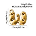 Gold-tone 316L stainless steel balloon letter W charm with perforated details and a hanging loop - Letter W / Gold
