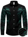 S / Black Green Abstract Print (FS004M)