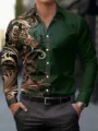 S / Top (Dark Green Gold Baroque Floral-FS0051) / Dark Green